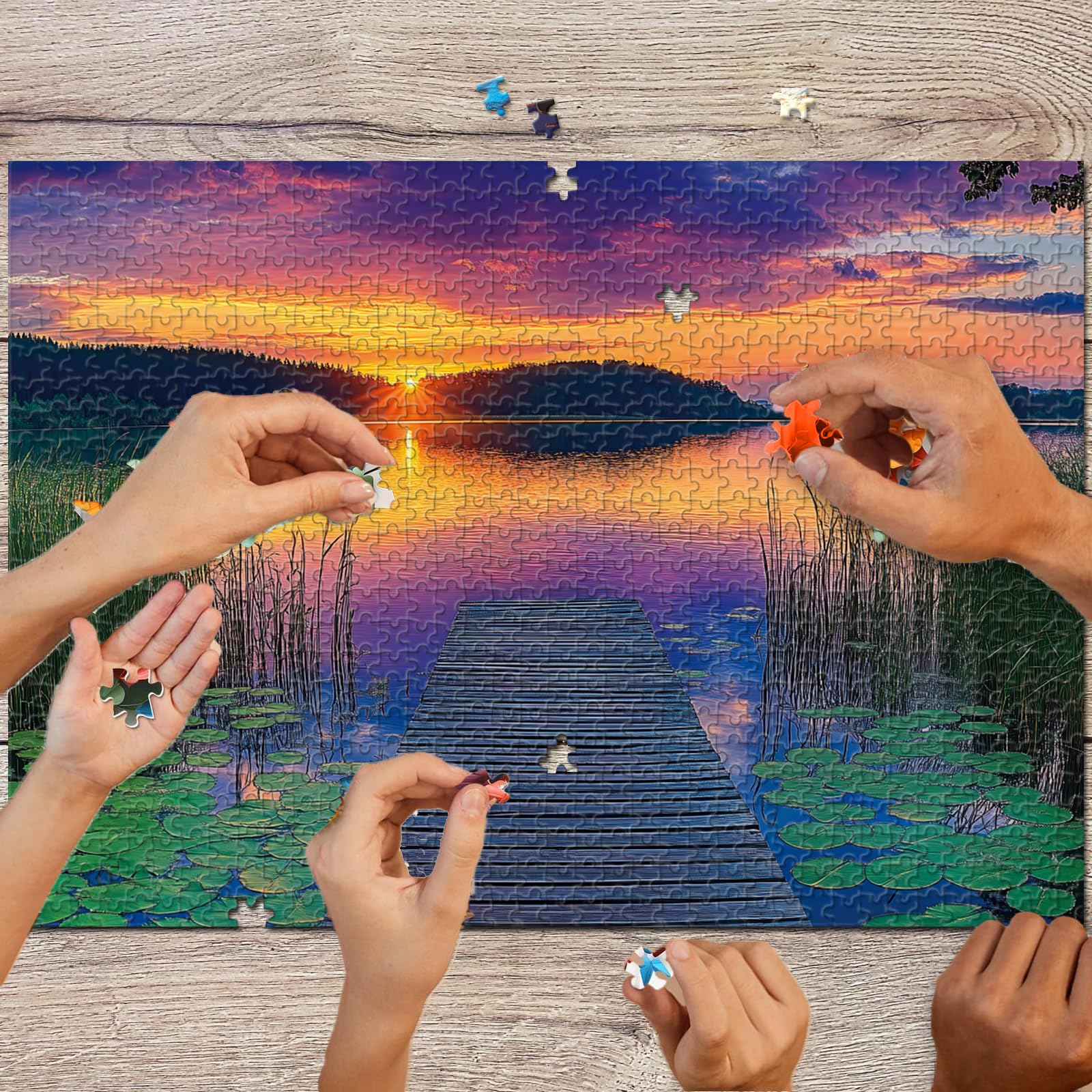 GIVEITALL Jigsaw Puzzle 1000 Pieces for Adults,Scenic Landscape Sunset