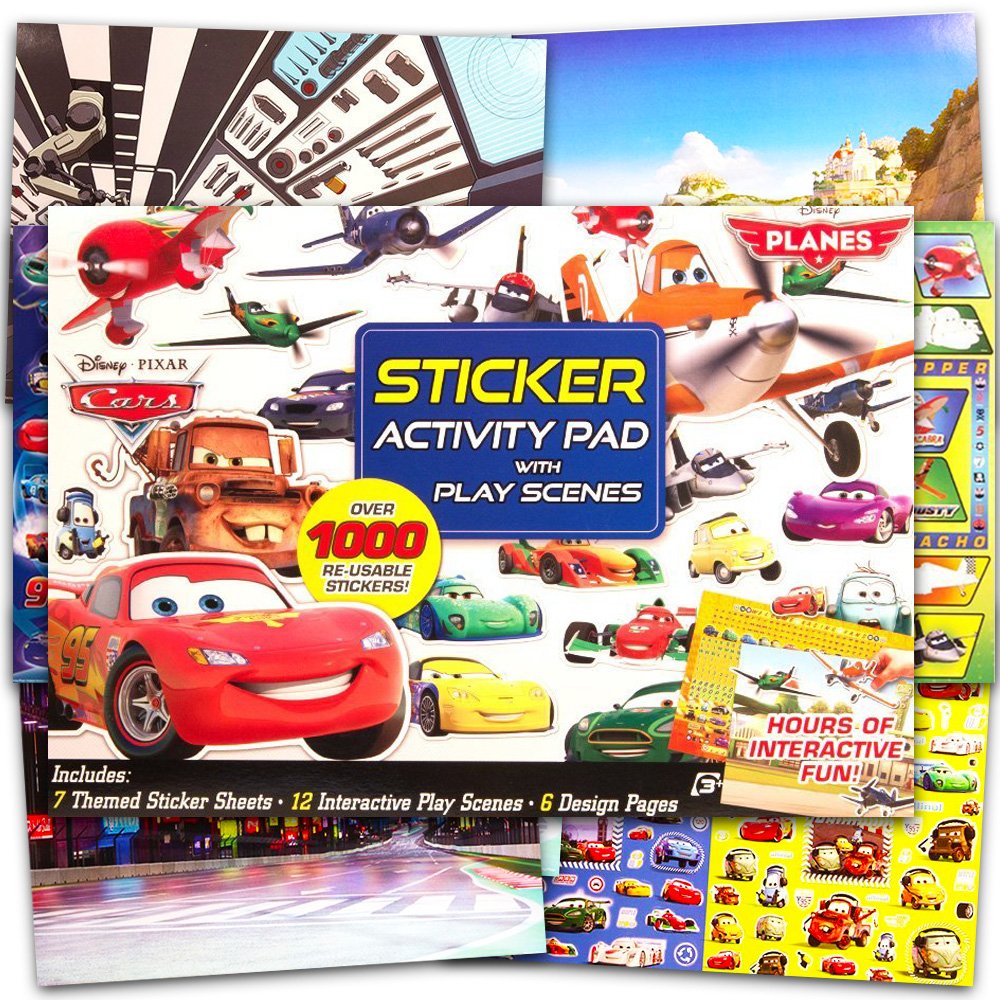 Disney Cars Stickers Giant Activity Pad - 1000+ Sticker Book 11"x14"