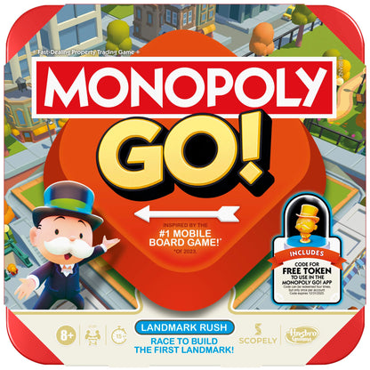Monopoly GO! Board Game | Inspired by The Popular Mobile Board Game | Ages 8+ | 2-4 Players | 15 Mins. | Family Games | Travel Games for Kids