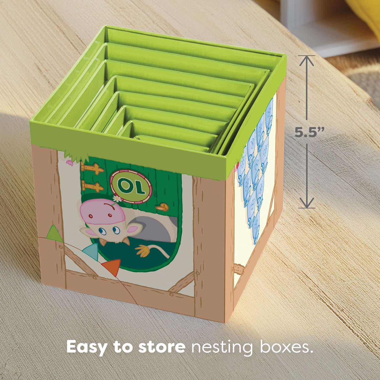 HABA On The Farm Stacking & Nesting Cubes - 10-Piece Montessori Toys for Toddlers, Award-Winning Educational Stacking Toy & Farm-Themed Blocks