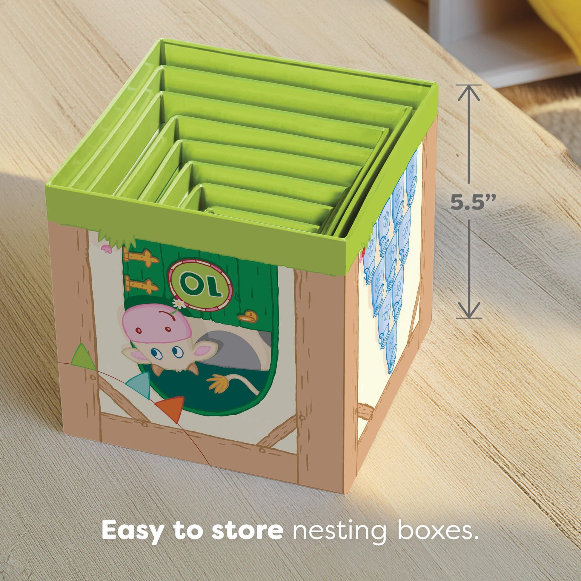 HABA On The Farm Stacking & Nesting Cubes - 10-Piece Montessori Toys for Toddlers, Award-Winning Educational Stacking Toy & Farm-Themed Blocks