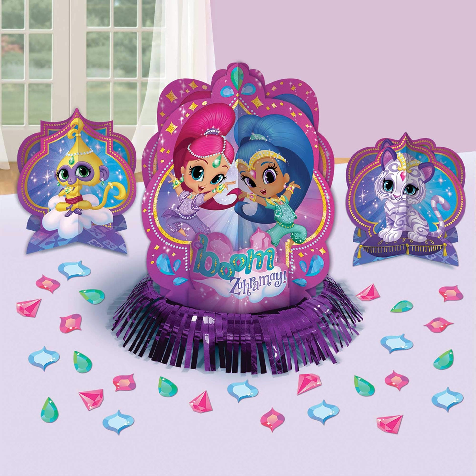 Amscan 281653 Shimmer and Shine™ Birthday, Table Decorating Kit, 23 Ct.
