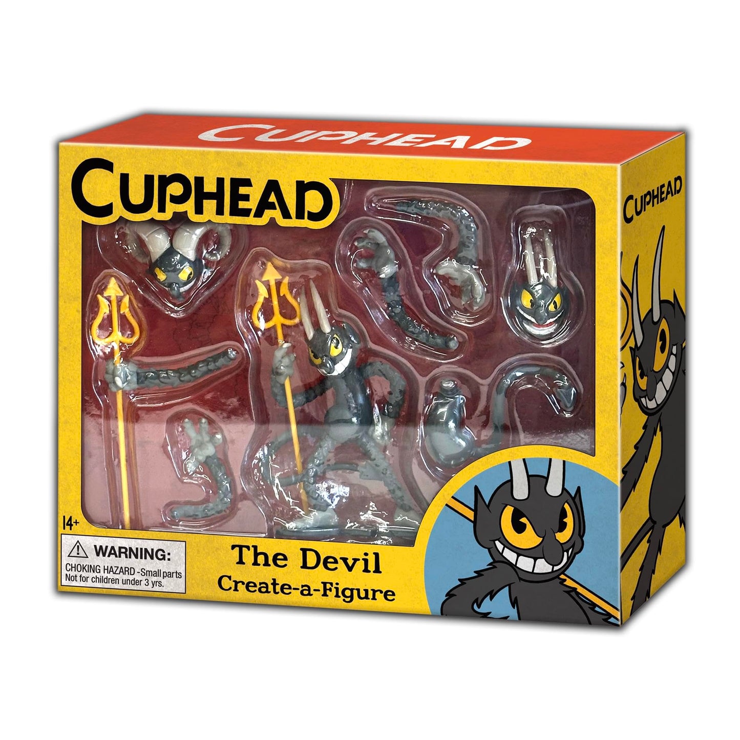 Toynk Cuphead The Devil Create-A-Figure 4-Inch Mini Adult Figure | Interchangeable Parts for Posing, Customization