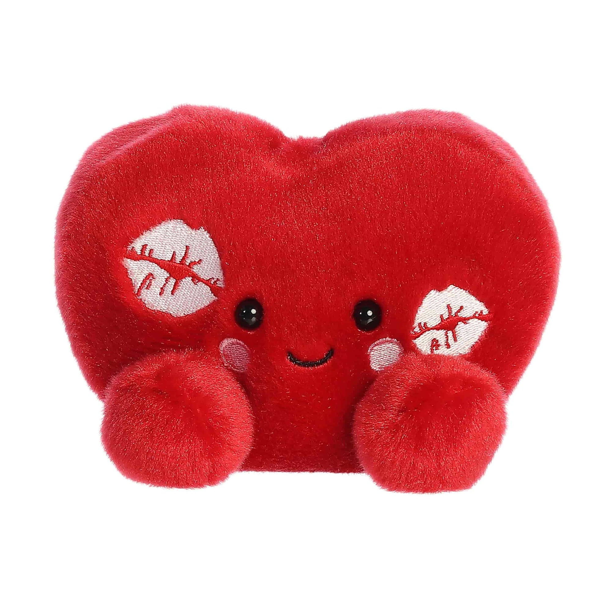 Aurora Adorable Palm Pals Kimi Kisses Heart Stuffed Animal - Fun Seasonal Plush For Kids and Adult Collectors - Perfect for Decorating Rooms