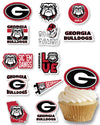 Georgia Bulldog Cupcake Toppers UGA Cake Party Decorations 24 Pcs