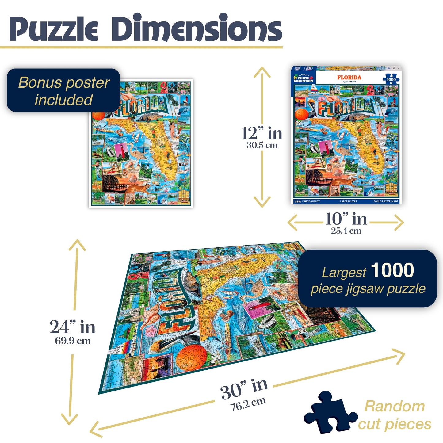 White Mountain 1000 Piece Jigsaw Puzzle Sunshine State, Florida States