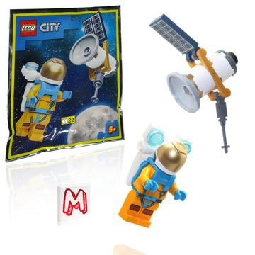 LEGO City Minifigure Space Port - Astronaut (with Jetpack and Satellite) 22 Pieces Foil Pack