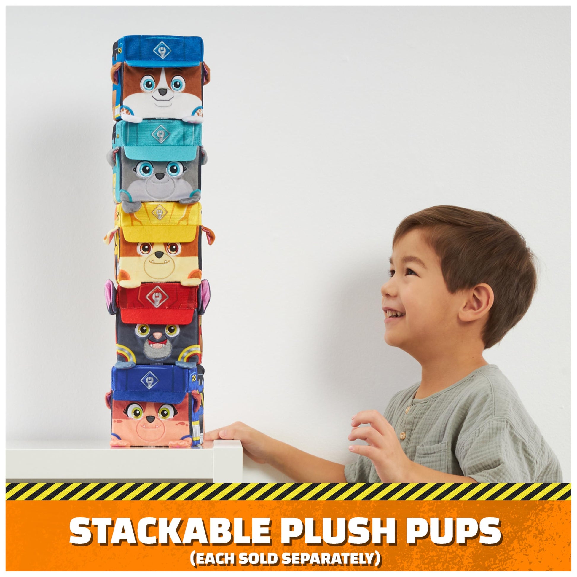 Rubble & Crew Stuffed Animals, Rubble, 4-Inch Cube-Shaped Plush Toy for Kids Ages 3 and Up