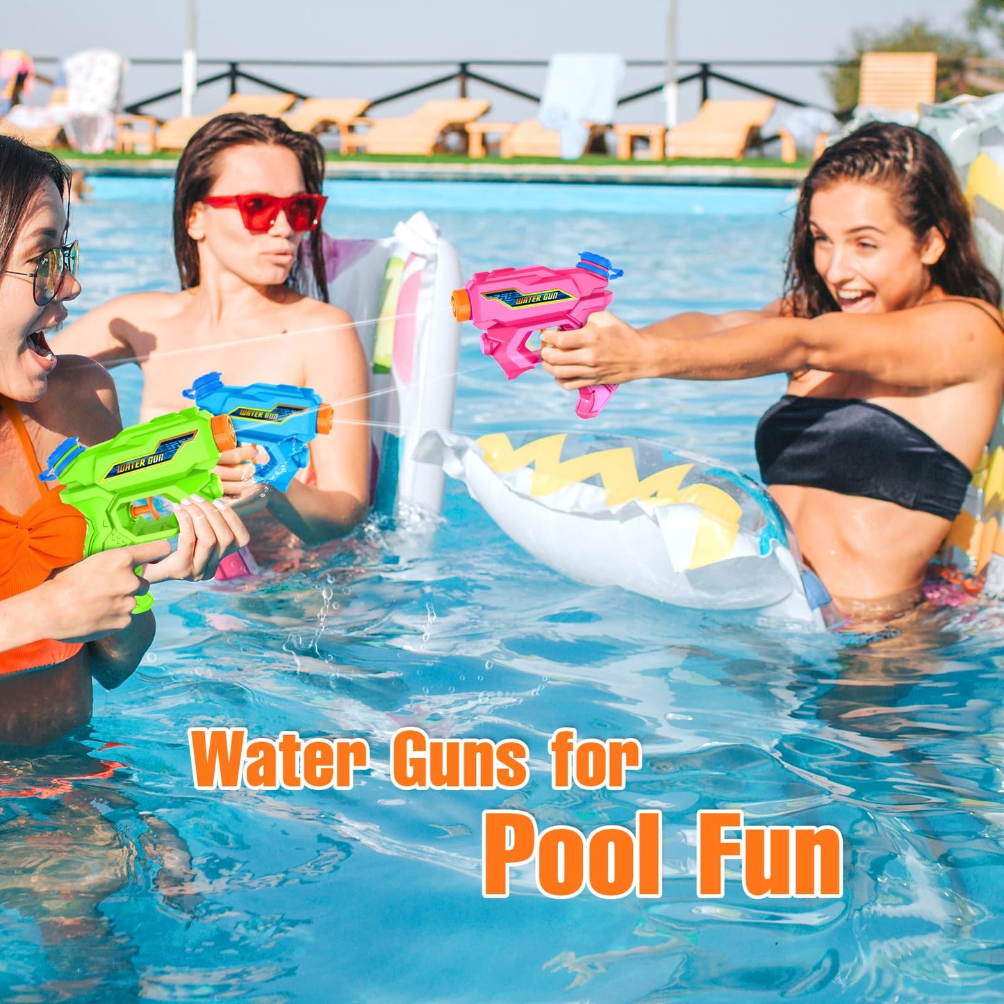 Water Guns for Kids, 4 Pack Mini Squirt Guns Long Range Water Gun Pistol