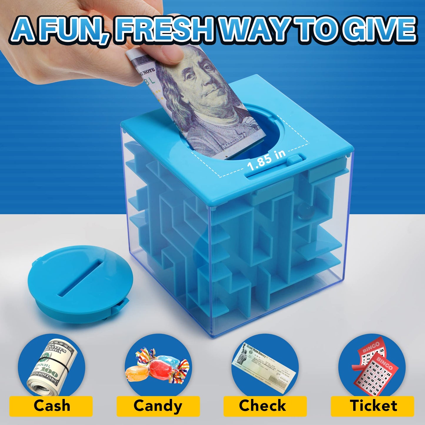 4 Pack Money Maze Puzzle Gift Boxes, Perfect Money Holder Puzzle and Brain Teasers for Kids and Adults