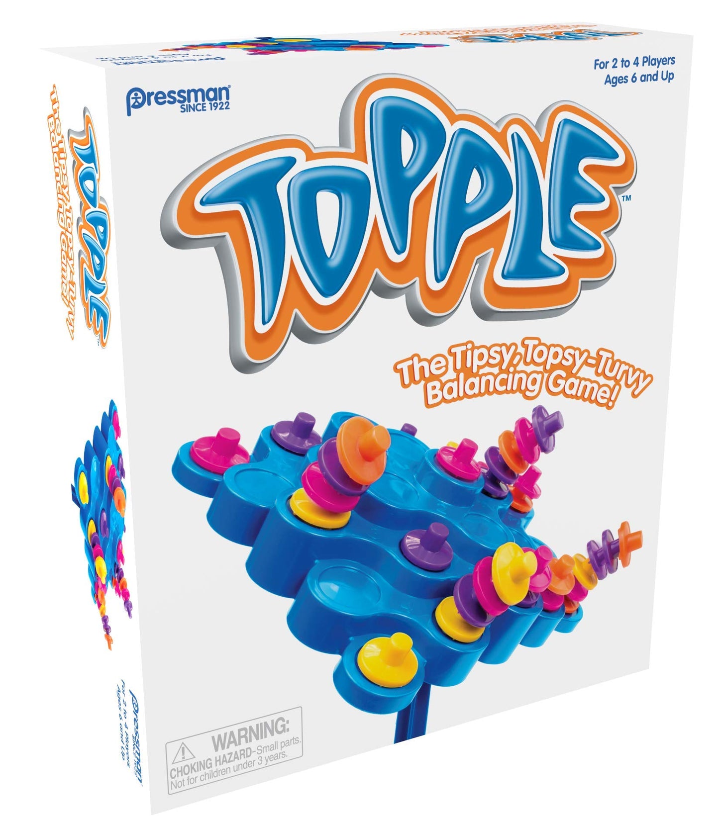 Pressman Original Topple Board Game | Classic & Fun Balancing Game for Kids & Family | Promotes STEM Skills | Great Gift Idea | 2-4 Players, Ages 6+