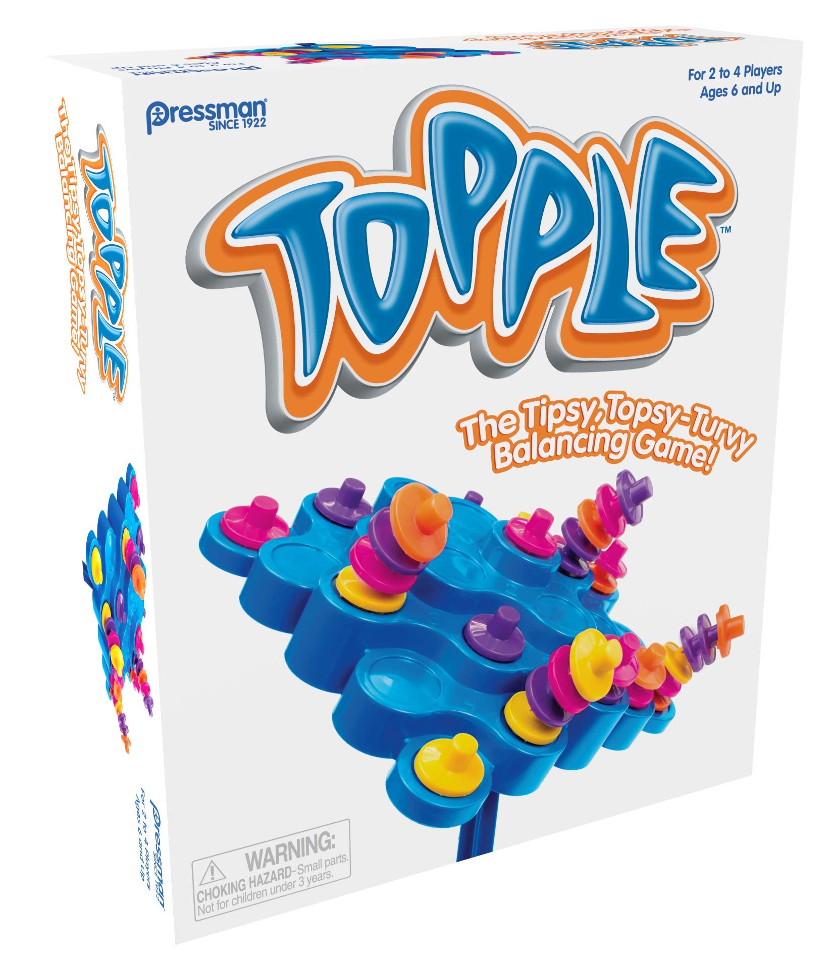 Pressman Original Topple Board Game | Classic & Fun Balancing Game for Kids & Family | Promotes STEM Skills | Great Gift Idea | 2-4 Players, Ages 6+