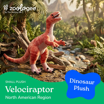 The Petting Zoo Velociraptor Stuffed Animal Plushie, Gift for Kids, Dinosaur Animals, Red Velociraptor Dinosaur Plush Toy, 15 inches