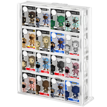 Acrylic Bitty Display Protector Case Compatible with Funko Bitty Pop, Clear Bitties Figure Collection Display Stand, 4 Tiered Mini Figurines Shelf for