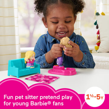 Fisher-Price Little People Barbie Toddler Toys, Pet Sitter Theme with 2 Figures for Pretend Play for Kids Ages 18+ Months