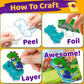 Foil Creative Art Kit for Kids, Fun Craft Set with Triple-Layer 3D Stickers & Foil Sheets - Creative Arts & Crafts for Birthday Party, Girls, Boys DIY
