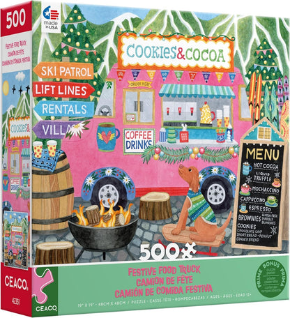 Ceaco - Festive Food Truck II - 500 Piece Jigsaw Puzzle for Adults