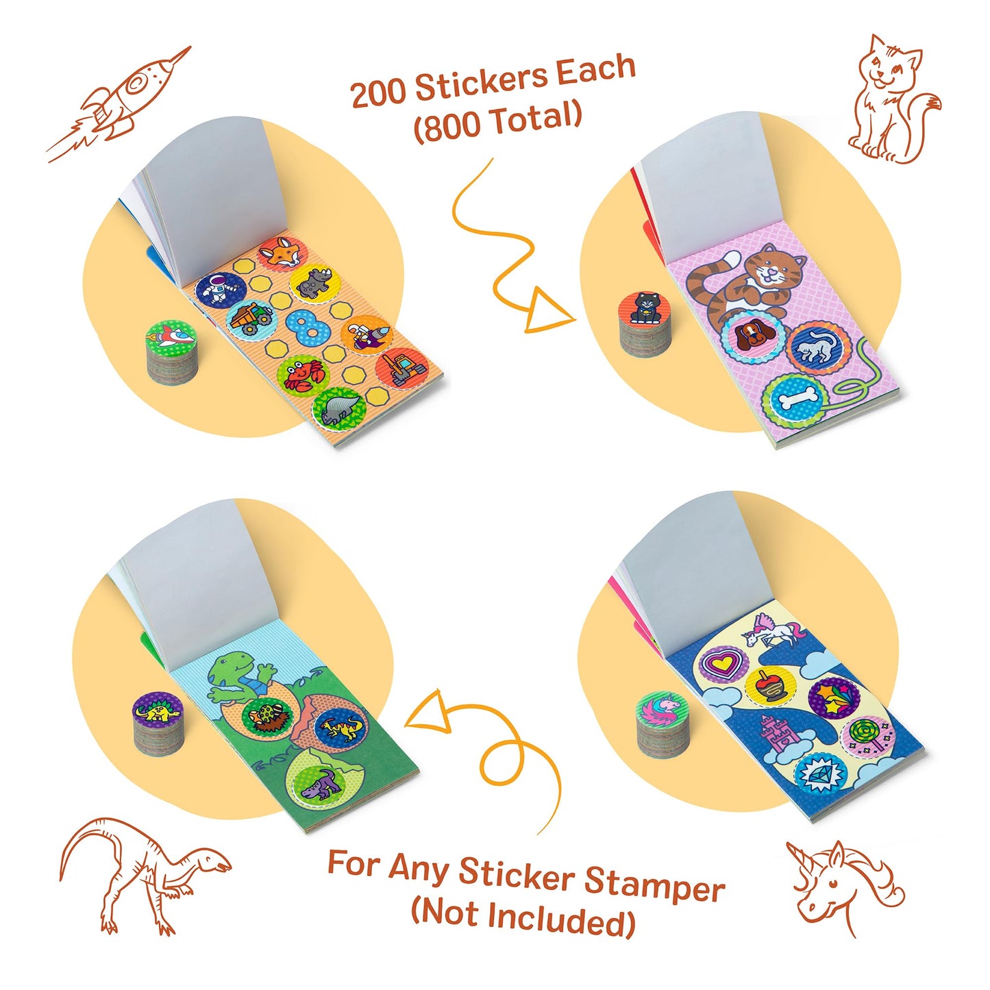 Melissa & Doug Sticker Wow! Mini Activity Pad & Refill Stickers 4-Pack Set