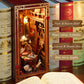 JOOHOUR DIY Book Nook Kit, Beauty and The Beast, Dollhouse Miniature, Booknook Bookshelf Insert Decor Alley 3D Wooden Puzzle, Bookends Model Building