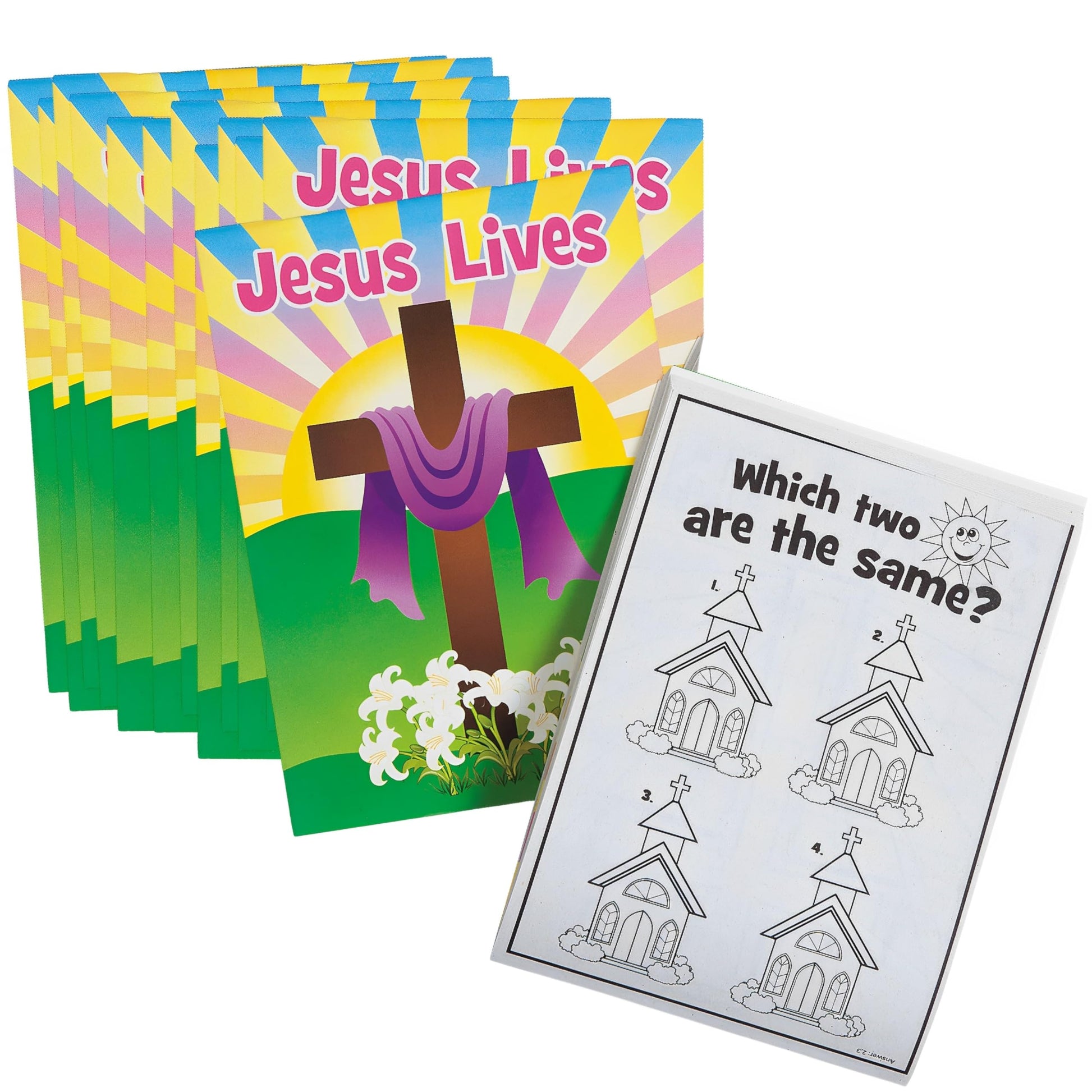 Fun Express - He Lives Activity Pad 48 pg for Easter - Stationery - Activity Books - Activity Books - Easter - 12 Pieces