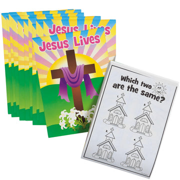Fun Express - He Lives Activity Pad 48 pg for Easter - Stationery - Activity Books - Activity Books - Easter - 12 Pieces