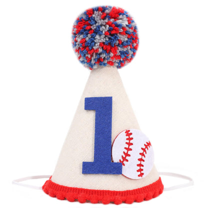 WAUAO Baseball 1st Birthday Party Hat - Rookie Of The Year Birthday Decorations,Baseball 1st Birthday Decorations,Baseball First Birthday Crown