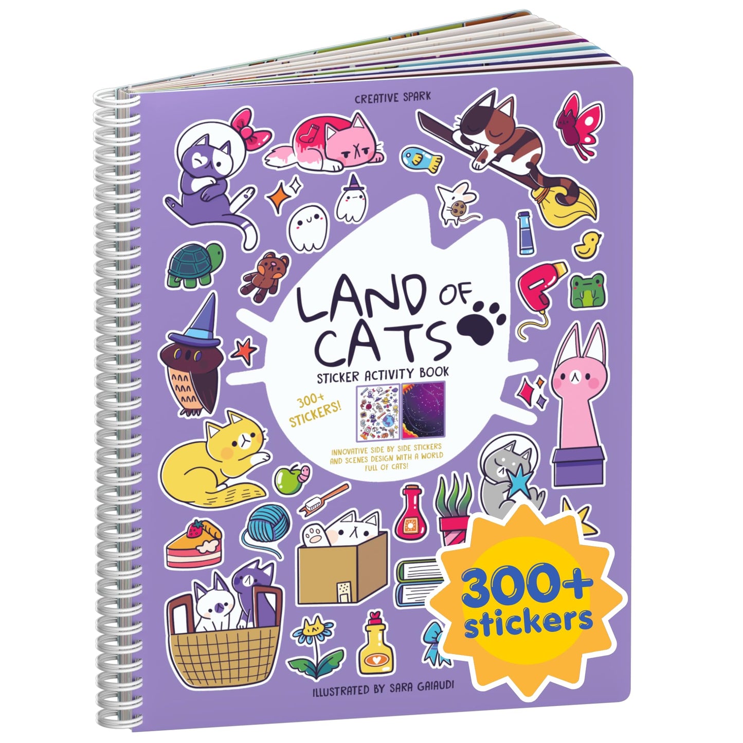 Land of Cats 300+ Kids Sticker Book by Cupkin Toddler Road Trip Coloring and Sticker Book, Road Trip Essentials, 8 Coloring Pages 8 Side by Side
