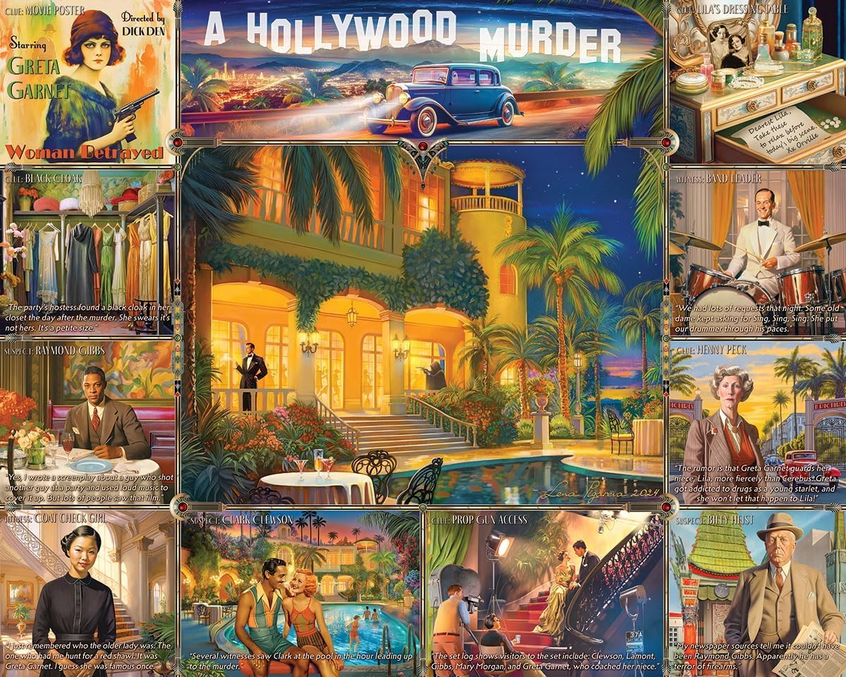White Mountain 1000 Piece Jigsaw Puzzle, Hollywood Murder-Mystery