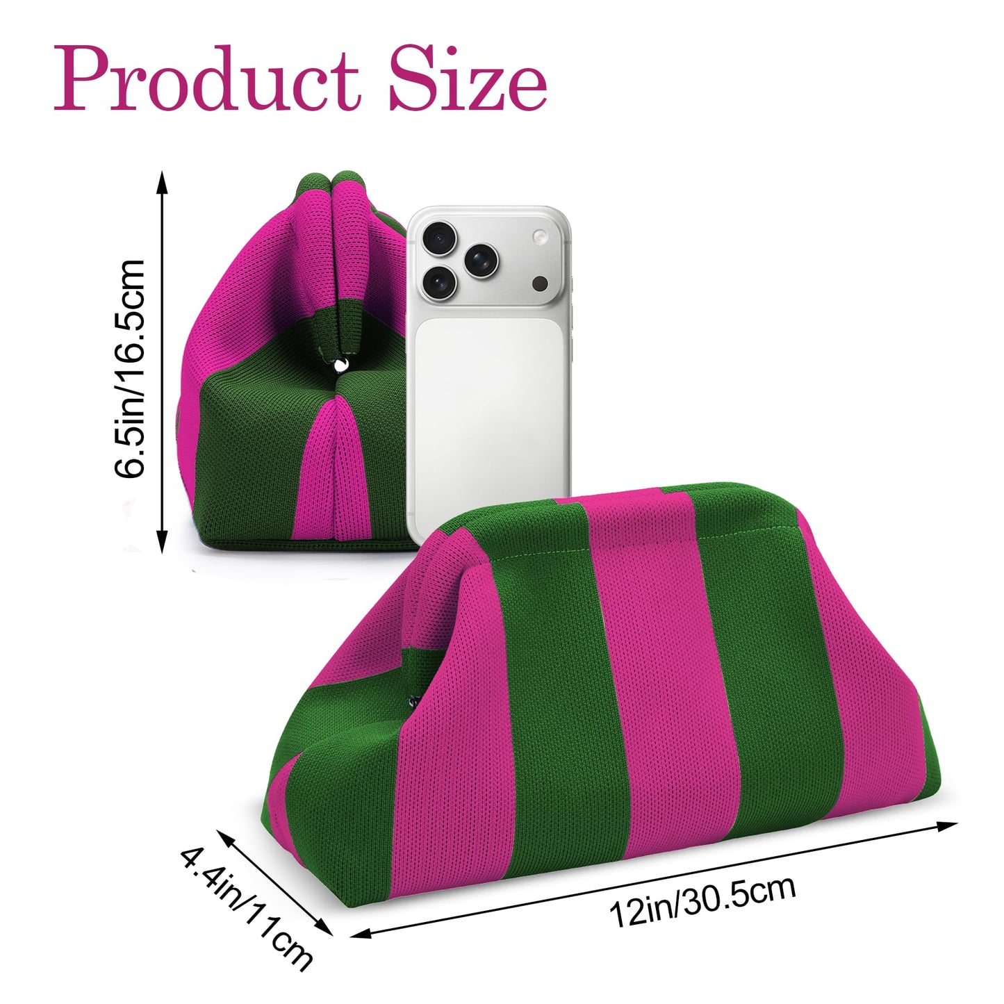 Xovnfp Mahjong Tile Bag, Knitted Mahjong Pouch with Snap Frame - Wide Opening Storage Carry Bag for Tiles