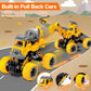 LUDILO Toys for 3 4 5 Year Old Boy Birthday Gift: 4PCS Take Apart Construction Truck Excavator Toy with Electric Drill, Kids Building Stem Learning