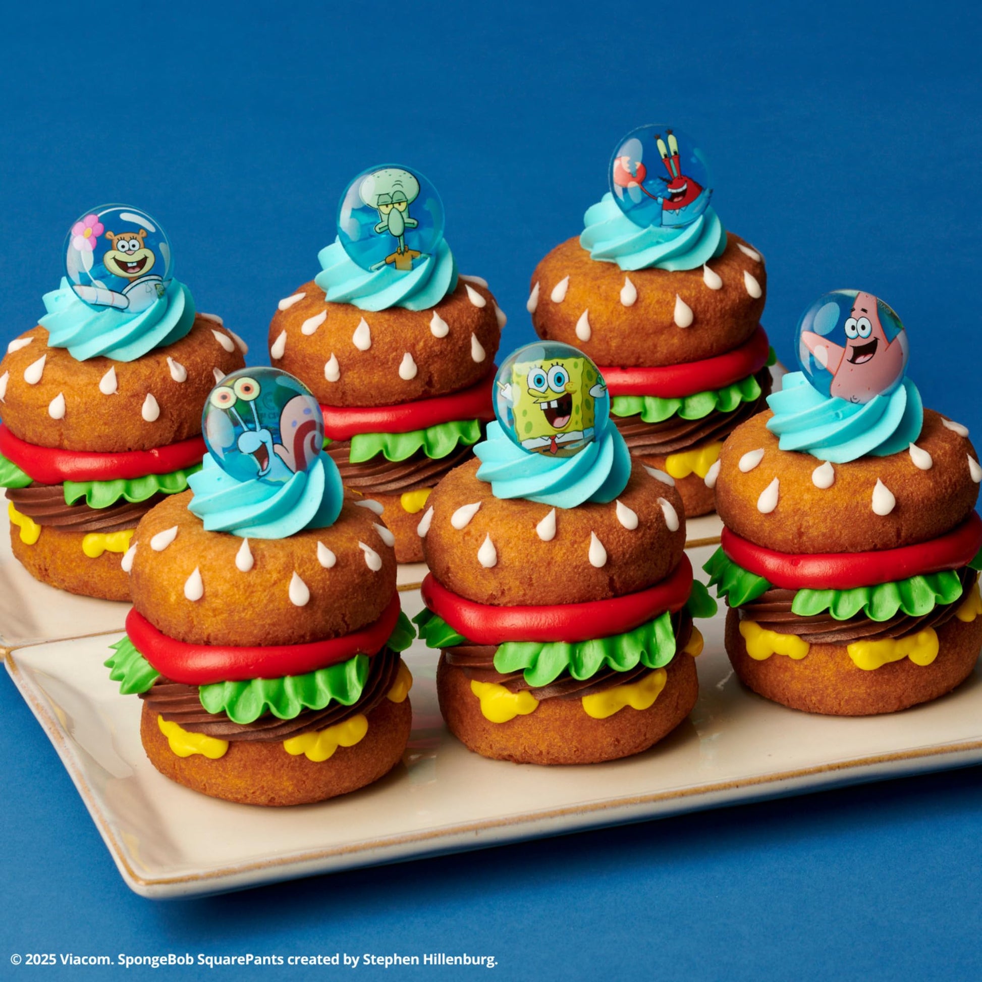 DecoPac SpongeBob SquarePants Rings, SpongeBob Cupcake Toppers Featuring SpongeBob, Patrick, Gary, Mr. Krabs, Sandy Cheeks, And Squidward - 24 Pack