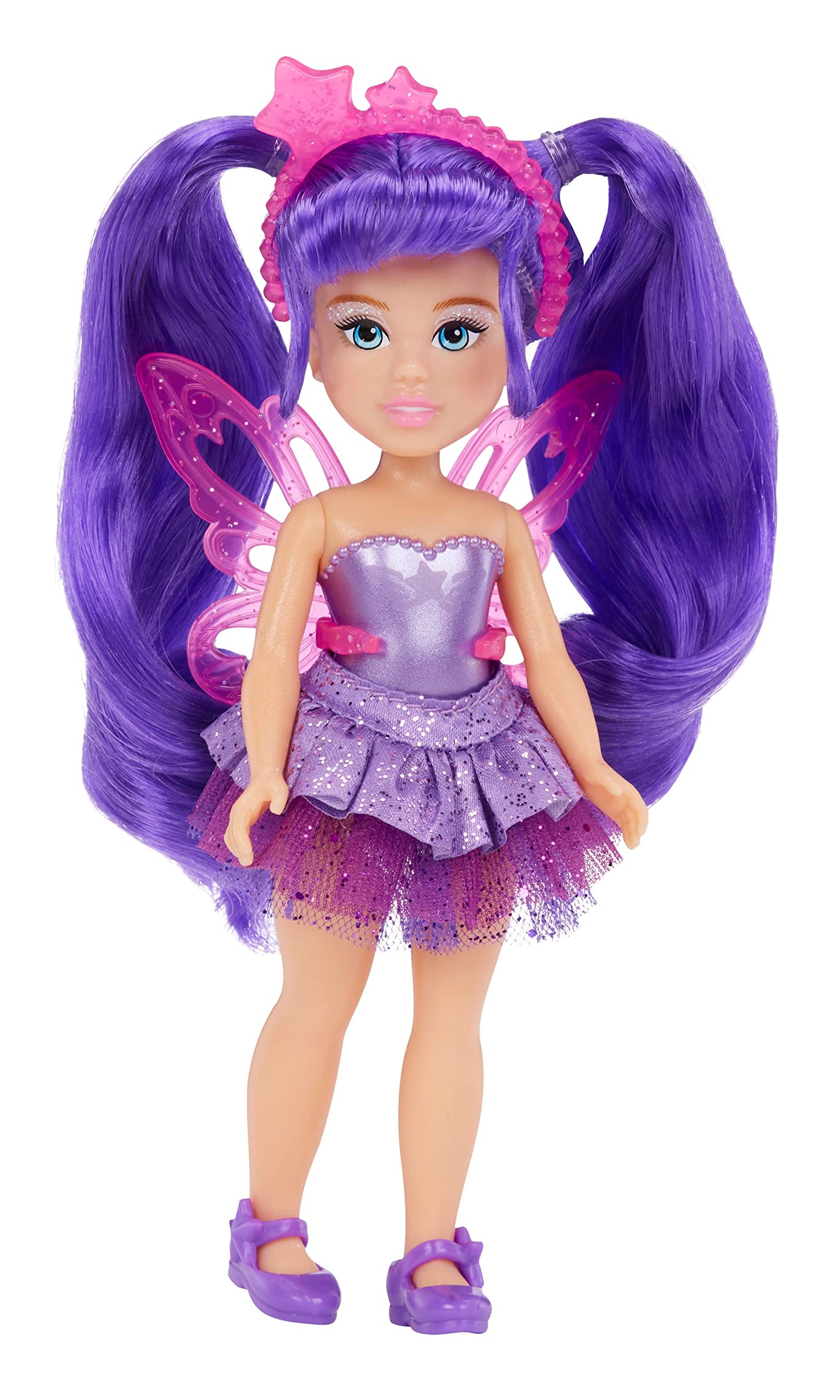 MGA Entertainment Dream Bella Color Change Surprise Little Fairies Doll- Aubrey, Star Inspired Mini Fashion Doll with Iridescent Sparkly Wings, Tiara