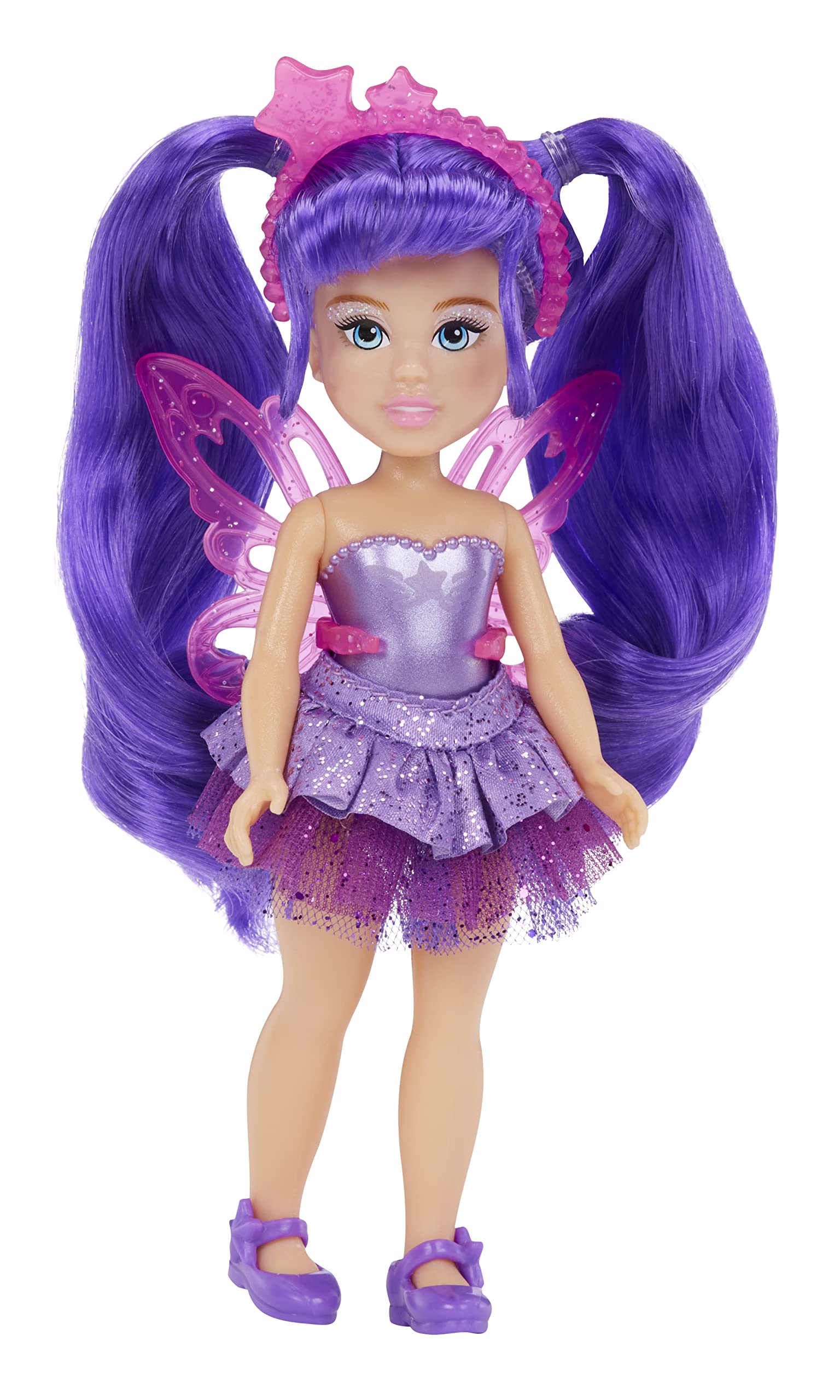 MGA Entertainment Dream Bella Color Change Surprise Little Fairies Doll- Aubrey, Star Inspired Mini Fashion Doll with Iridescent Sparkly Wings, Tiara