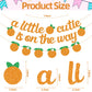 Glitter "A Little Cutie Is On The Way" Banner with Citrus Garland, Orange Fruit Baby Shower Decoration, Tangerine Themed Gender Reveal Summer Photo