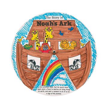 Fun Express Color Your Own Noah's Ark Story Wheels - Craft Pieces for Kids, Fun Home Activities, and Creative Storytelling - 12 Pieces