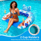 BSIEZC Pool Floats, 3Pack Inflatable Pool Floats Adult & Kids, U-Shaped Pool Float Lounger with Comfortable Headrest,Cup Holders Sturdy Handles