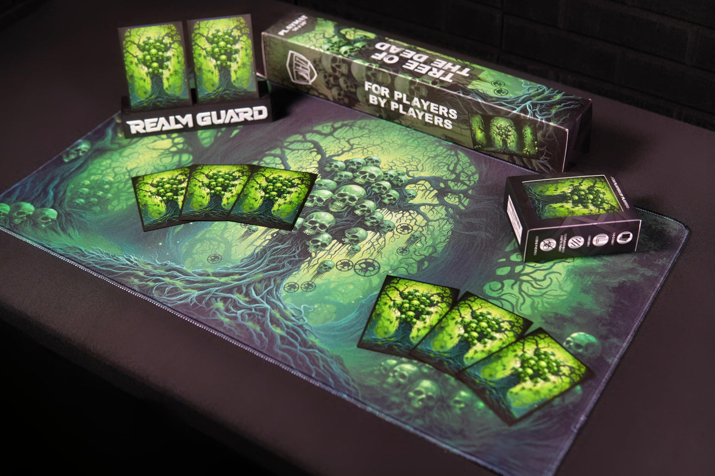 Realm Guard 100ct Matte TCG/MTG Card Art Sleeves (Green-Black Tree of The Dead)