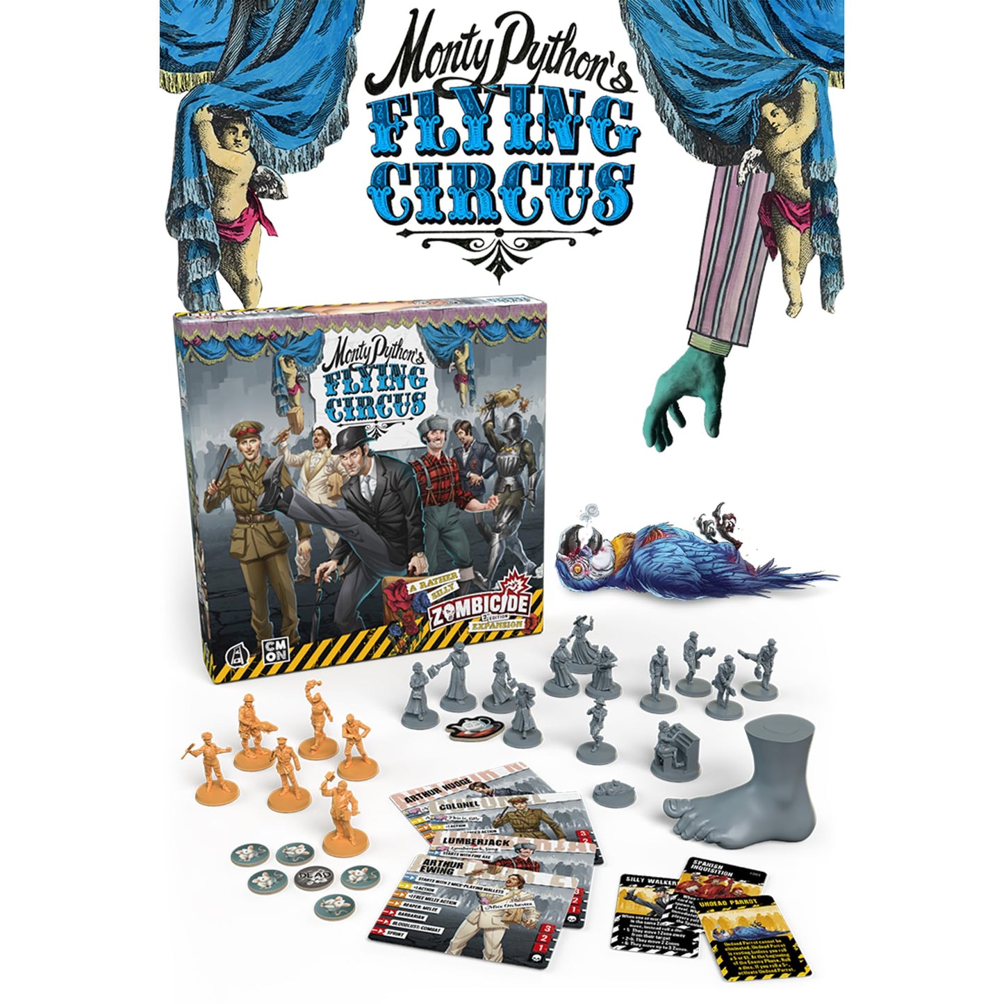Zombicide Monty Python's Flying Circus Character Pack - Unique Mechanics & Irreverent Gameplay! Cooperative Strategy Board Game, Ages 14+, 1-6