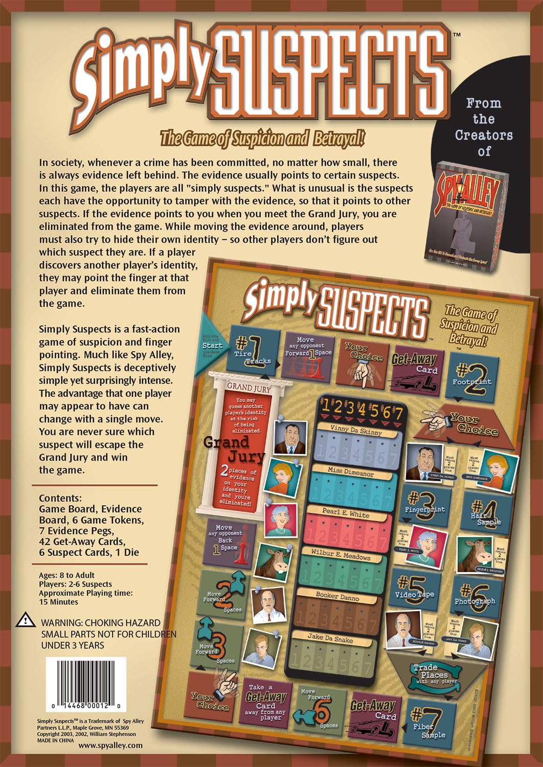 Simply Suspects - The Game of Suspicion & Betrayal - Fast-Paced Hidden Identity Detective Board Game - Family Fun for Ages 8+ 2-6 Players