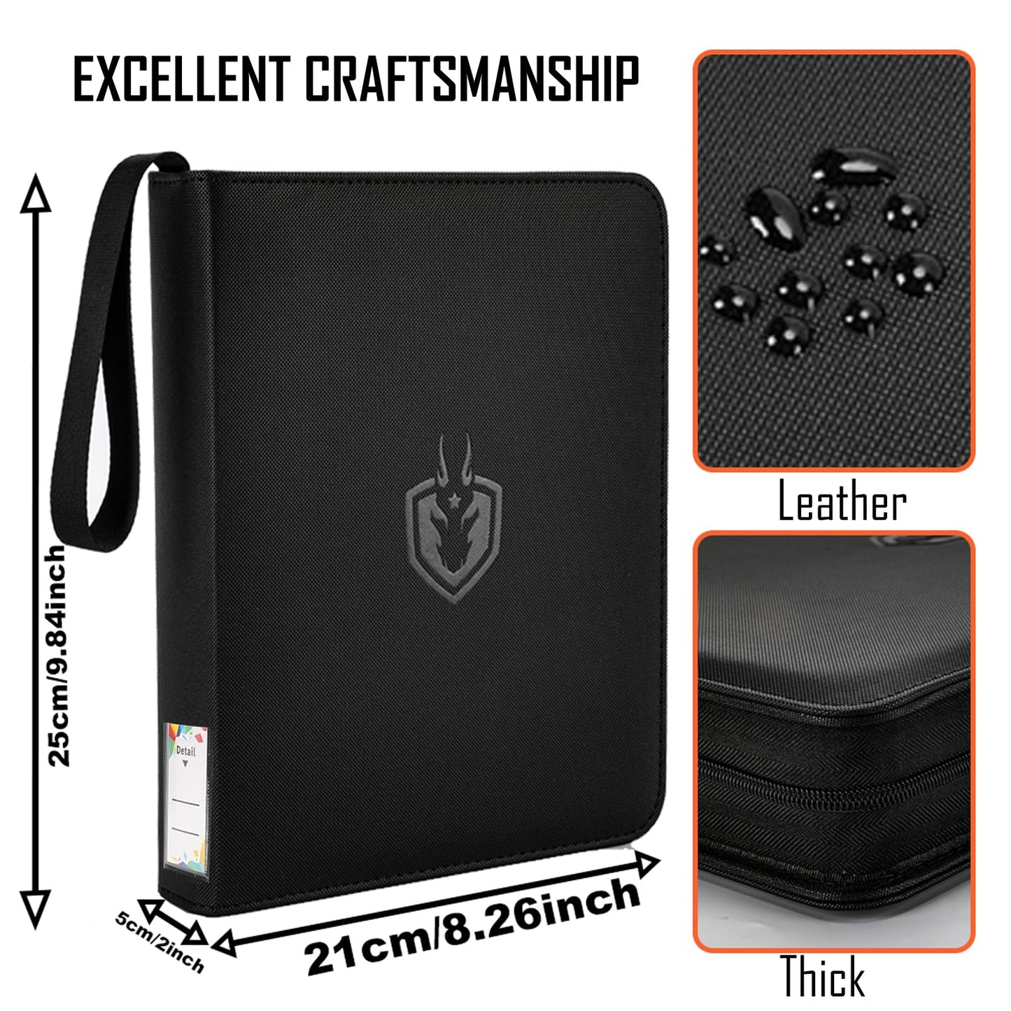 Jumbo Card Binder With 100+Sleeves Fit XL Oversized Jumbo Cards - Premium Penny Sleeves,3-Ring Jumbo Card Binder for Oversized Cards 5.9 * 8.1 Inch.
