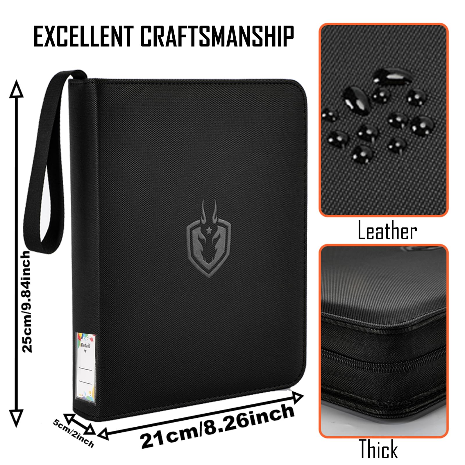 Jumbo Card Binder With 100+Sleeves Fit XL Oversized Jumbo Cards - Premium Penny Sleeves,3-Ring Jumbo Card Binder for Oversized Cards 5.9 * 8.1 Inch.