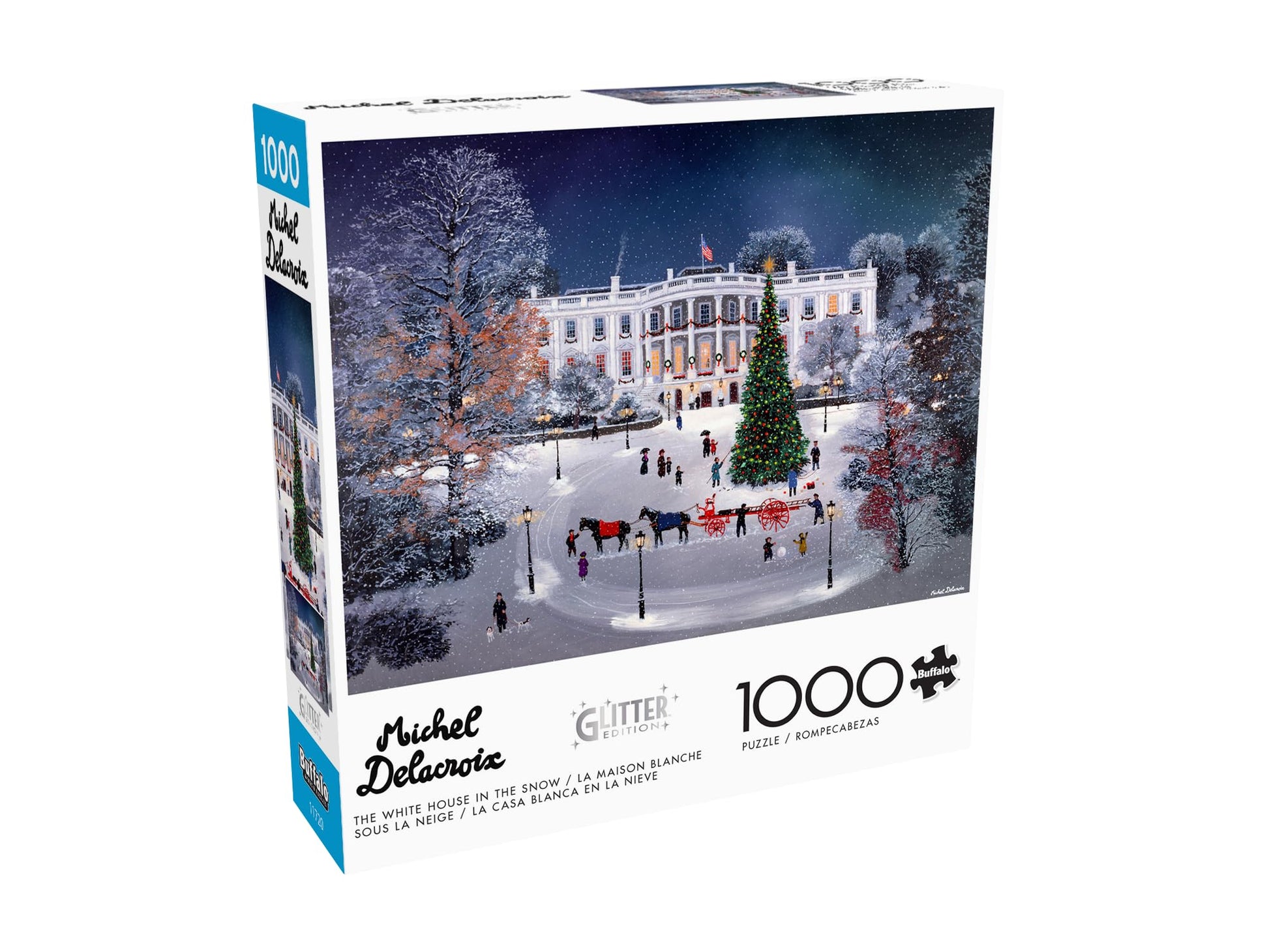 Buffalo Games - The White House in the Snow - 1000 Piece Glitter Puzzle