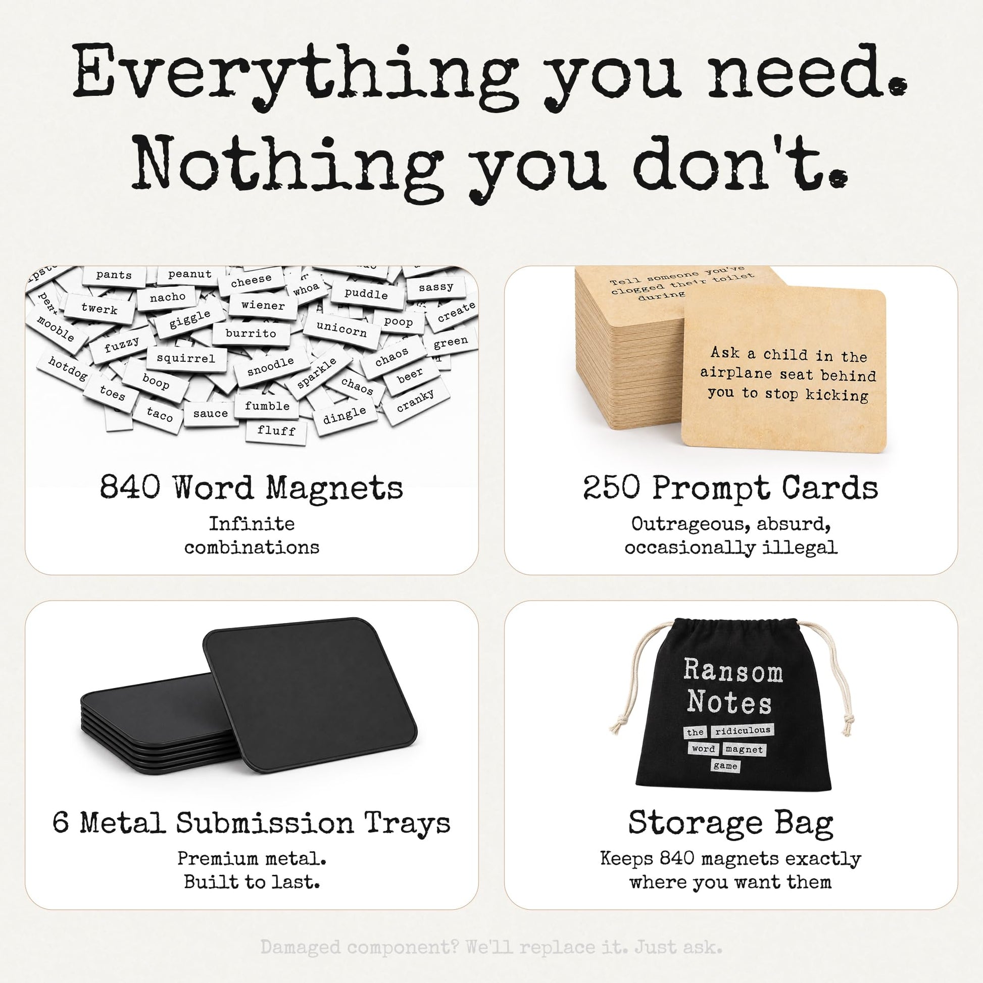 Ransom Notes - The Ridiculous Word Magnet Party Game, 3+ Players