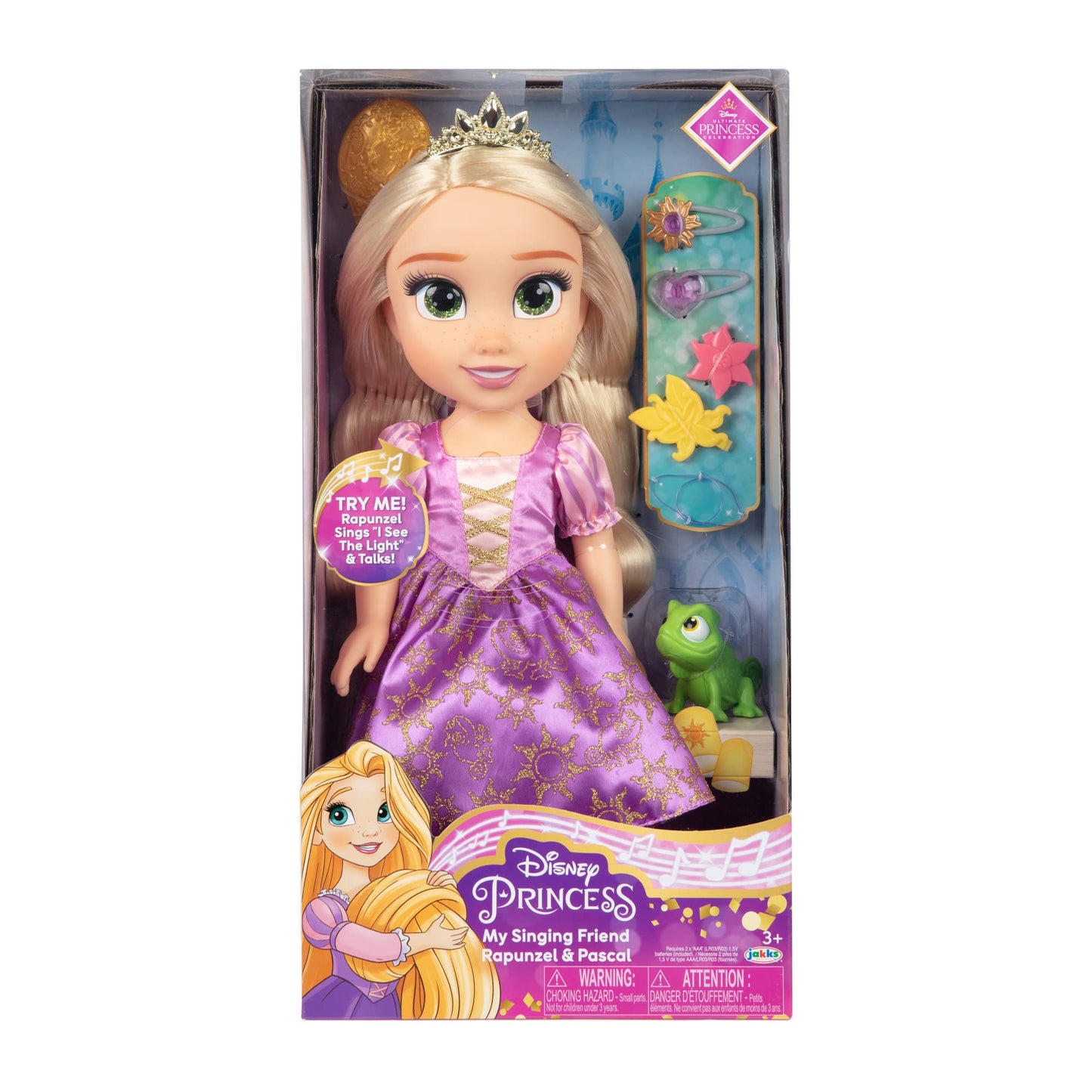 Disney Princess Rapunzel Doll - Singing Friend Rapunzel & Pascal - Sings 'I See The Light' and Talks!, 35cm/13.78''