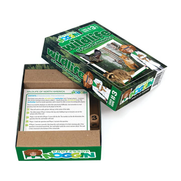 Outset Media Professor Noggin's Wildlife of North America Trivia Card Game - an Educational Based Card Game for Kids - Trivia, True or False,