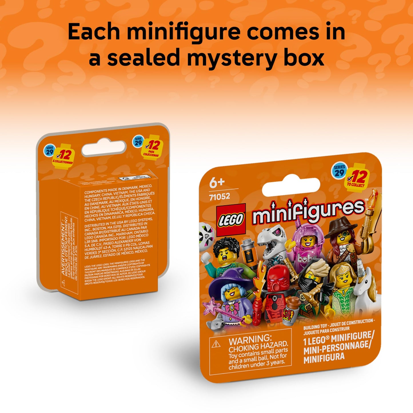 LEGO Minifigures Series 29 6 Pack - Mystery Box Multipack - Birthday Party Favors for Boys & Girls, Ages 6+ - Goodie Bag Stuffers for Kids - 66814
