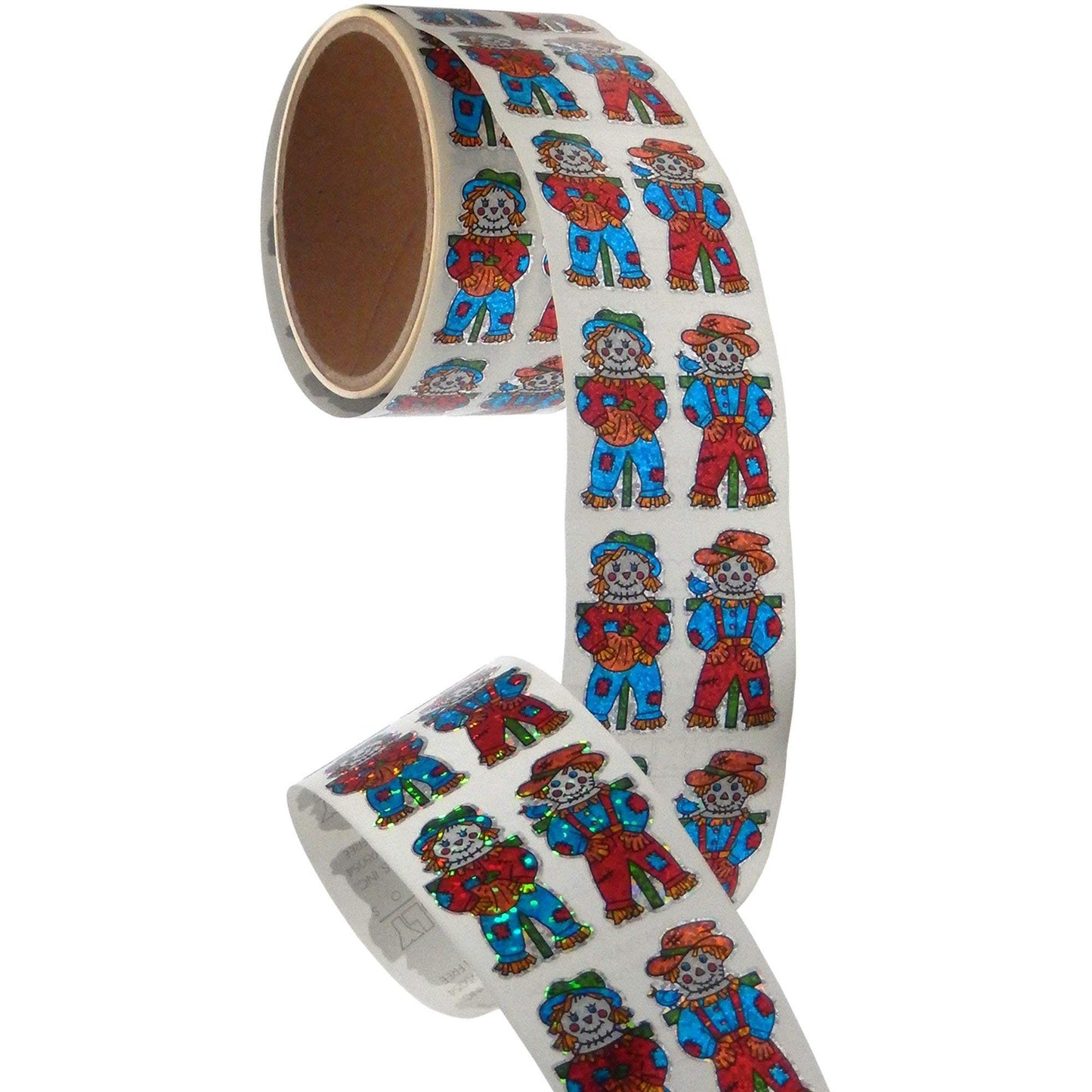 JILLSON & ROBERTS Bulk Roll Prismatic Stickers, Mr. & Mrs. Scarecrow - 100 Repeats