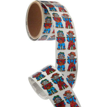 JILLSON & ROBERTS Bulk Roll Prismatic Stickers, Mr. & Mrs. Scarecrow - 100 Repeats