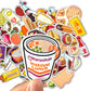 mundo hogar Mexican Food Vinyl Stickers, Snacks and Candy Stickers, Water Resistant, Set of 60, White