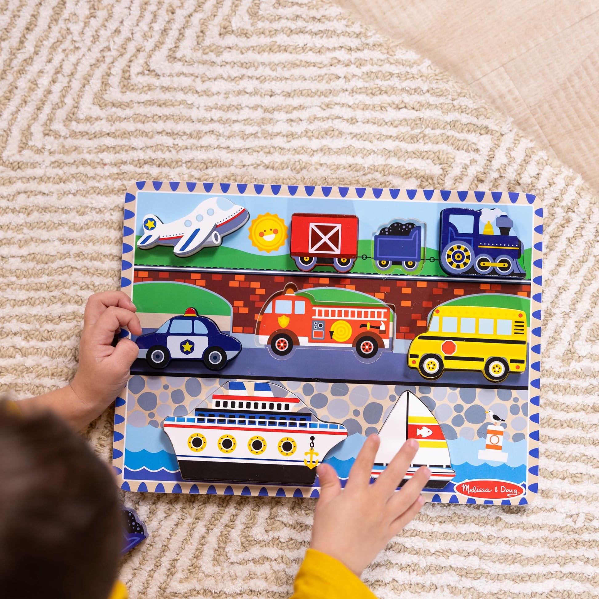 Fresh Start Chunky Puzzle 6pcs 12"X9"-Vehicles